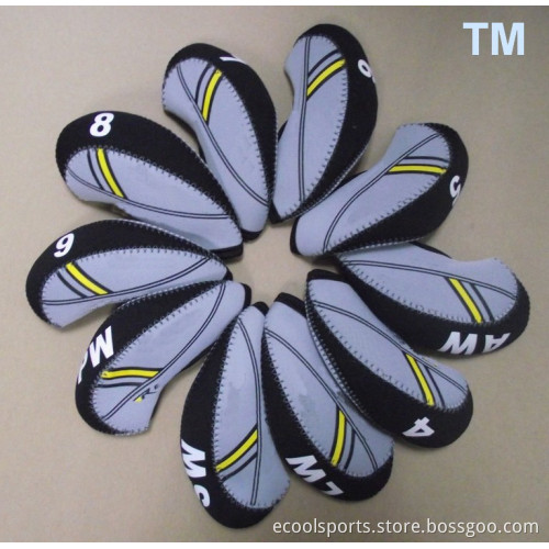 Wholesale Two-Tone Golf Iron Cover with Grey/Black